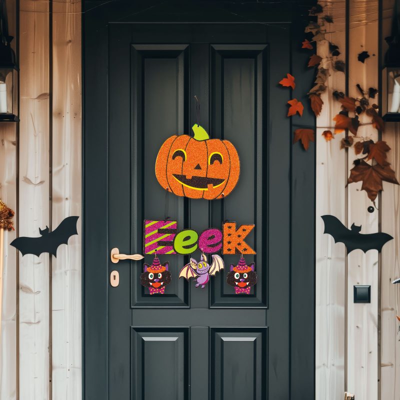 Halloween-i dekoráció - tök - akasztható - 45 x 23 cm