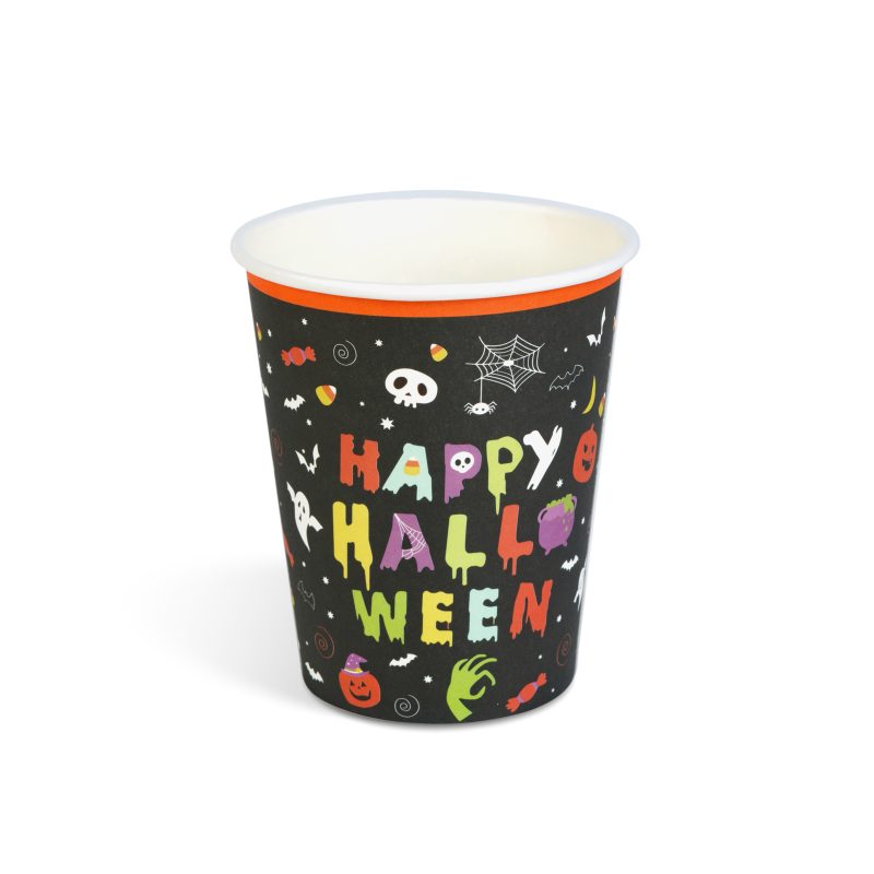 Halloween-i papírpohár - "Happy Halloween" - 2,5 dl - 8 db / csomag