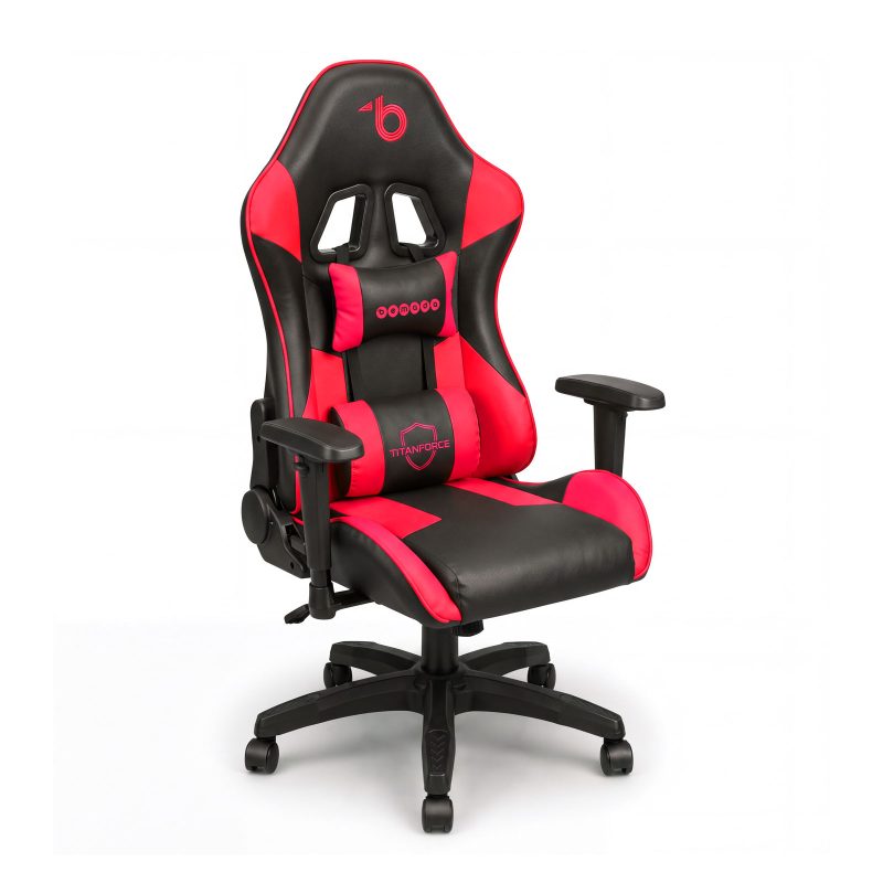 Gamer szék - fejtámlával, deréktámasszal - piros - 72 x 52 cm / 50 x 44 cm